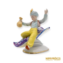 Hollóházi porcelán - Aladdin lila színű repülőszőnyegen
