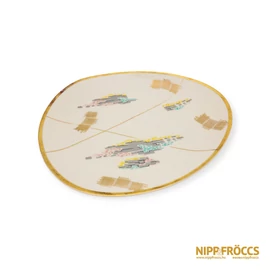 Bavaria német porcelán - Aranyozott háromszög tálka