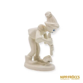 Budapesti porcelán - Furulyázó Lottó fiú (festetlen)