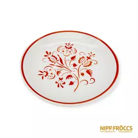 Hollóházi porcelán - Piros virágos tálka