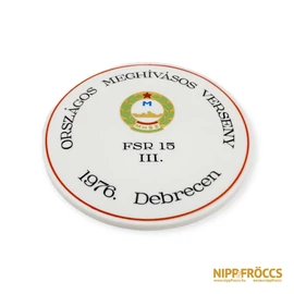 Hollóházi porcelán - MHSZ Országos Meghívásos Verseny Debrecen 1976 FSR 15 III. helyezés plakett