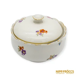 Hollóházi porcelán - Virág mintás bonbonier