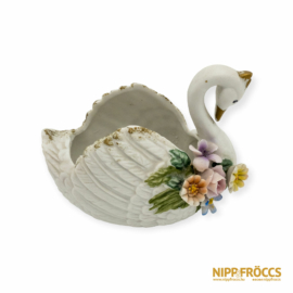 Porcelán, kerámia - Nagy hattyú virággal