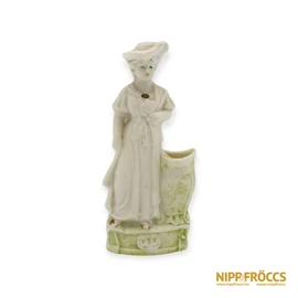 Porcelán, kerámia - Kalapos nő kis váza