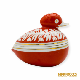 Hollóházi porcelán - Piros kacsa bonbonier