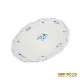 Zsolnay porcelán - Kék virágos sültes tál