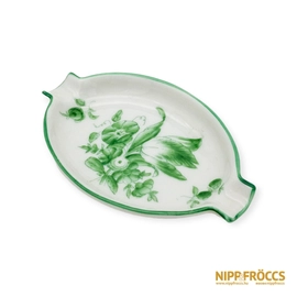 Herendi porcelán - Zöld mintás kis hamutál