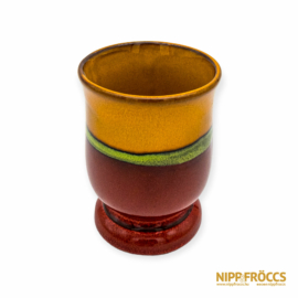 Porcelán, kerámia - Sárga-piros-zöld kis váza
