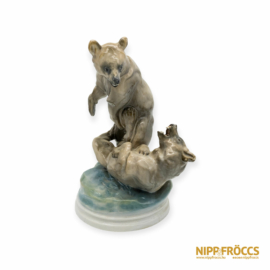 Zsolnay porcelán - Birkózó medvék