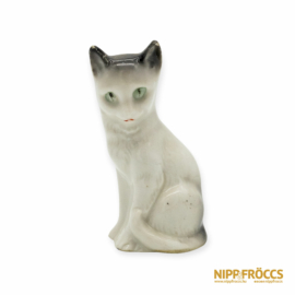 Porcelán, kerámia - Ülő macska