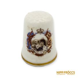 St. George porcelán - Gyűszű King Edward VII és Queen Alexandra felirattal