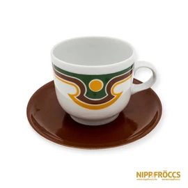 Alföldi porcelán - Alföldi "art deco" kávés csésze aljjal
