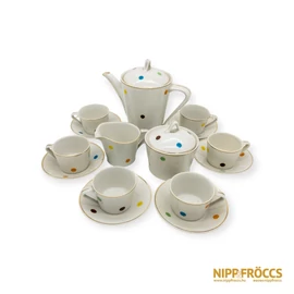 Hollóházi porcelán - Pöttyös kávés készlet