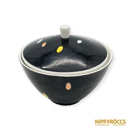 Unterweissbach porcelán - Pöttyös fekete bonbonier