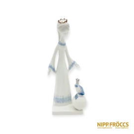 Aquincumi porcelán - Békakirály és királylány aquazúr festéssel