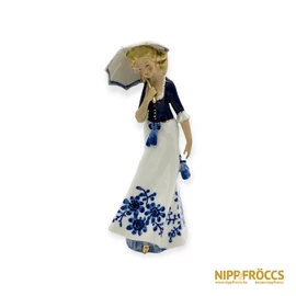 Lippelsdorf porcelán - Szőke nő esernyővel