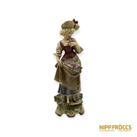 Lippelsdorf porcelán - Barokk nő virágokkal