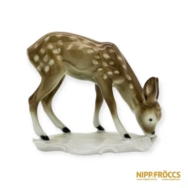 Lippelsdorf porcelán - Legelésző őzike