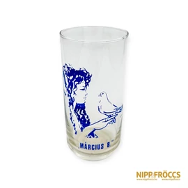Március 8 Nőnap üveg pohár