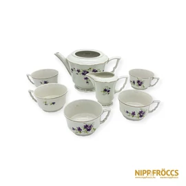 Zsolnay porcelán - Ibolya mintás teás készlet 5 személyes