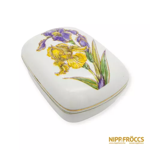 Hollóházi porcelán - Virágos bonbonier
