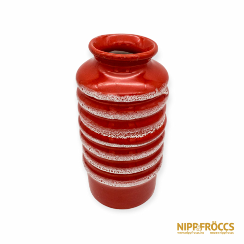 Iparművészeti kerámia - Piros hurkás váza