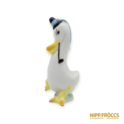 Herendi porcelán - Kalapos pipázó kacsa