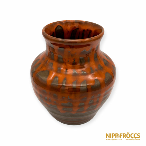 Iparművészeti kerámia - Piros-barna váza