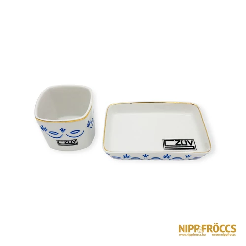 Hollóházi porcelán - SZÜV 2 részes dohányzó készlet