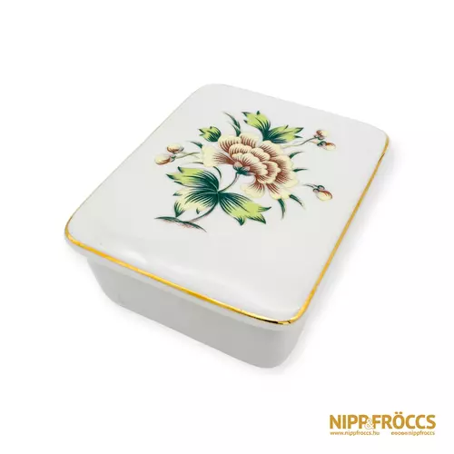 Hollóházi porcelán - Virágos bonbonier