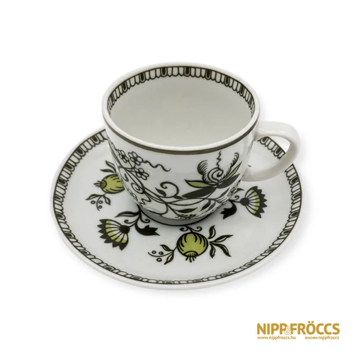 Hollóházi porcelán - Chinoin kávés cséssze