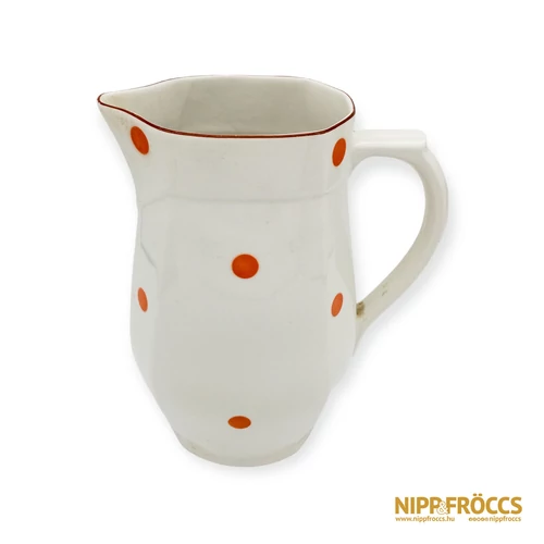 Hollóházi porcelán - Piros pöttyös kancsó