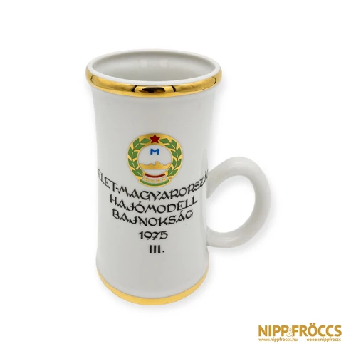 Hollóházi porcelán - MHSZ Kelet-Magyarország Hajómodell Bajnokság 1975 III. kelyezés emlékkorsó