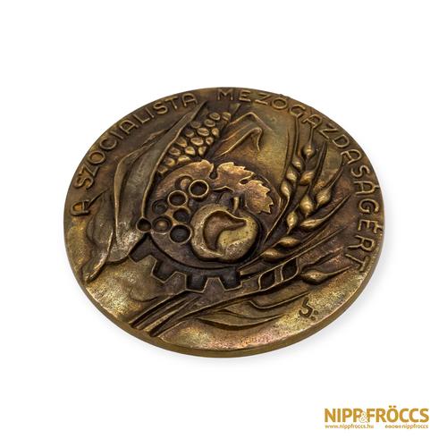 Porcelán, kerámia - A szocialista mezőgazdaságért bronz plakett