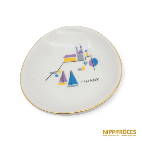Hollóházi porcelán - Tihanyi emlék tálka