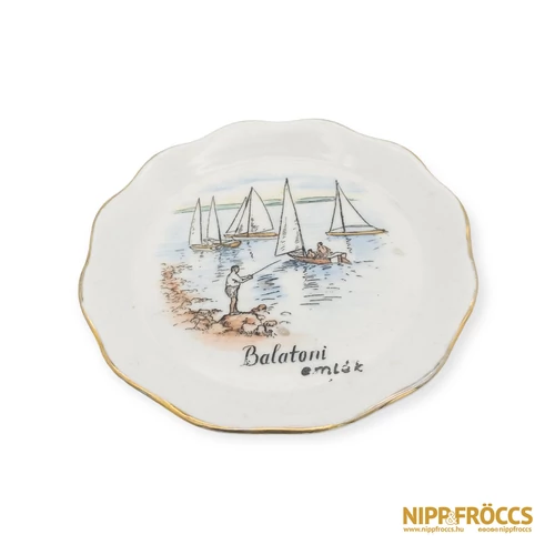 Aquincumi porcelán - Balatoni emlék kis tányér