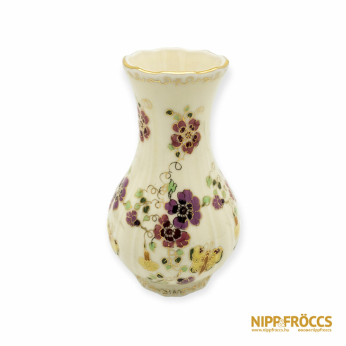 Zsolnay porcelán - Pillangós virágos váza