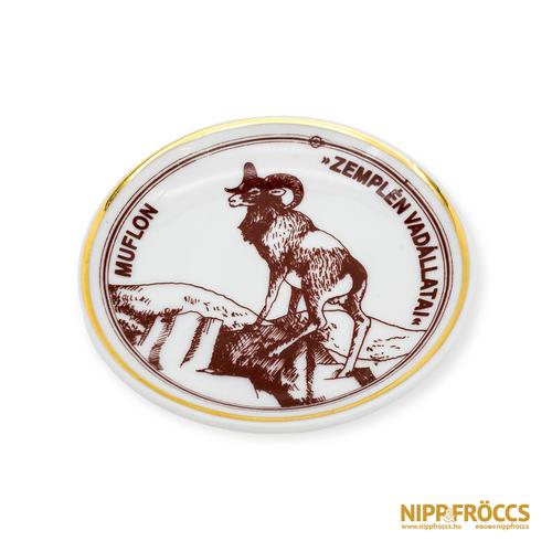 Hollóházi porcelán - Zemplén vadállatai - muflon kistányér