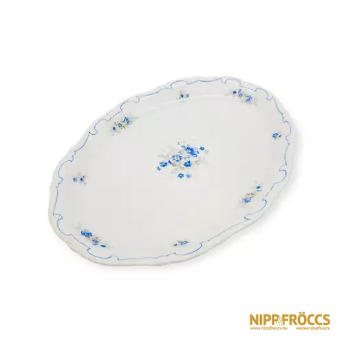 Zsolnay porcelán - Kék virágos sültes tál