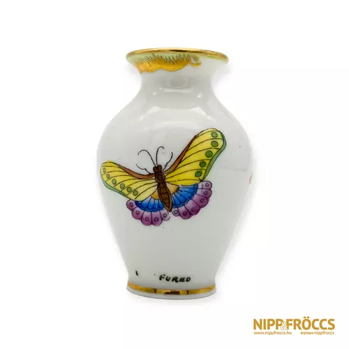 Herendi porcelán - Pilllangó mintás kis váza