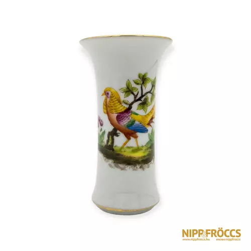 Herendi porcelán - Madár mintás kis váza