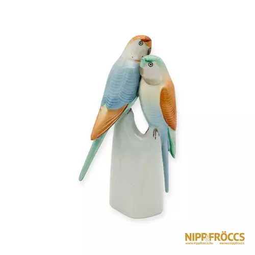 Hollóházi porcelán - Papagáj pár