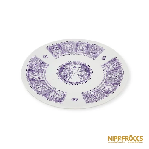 Zsolnay porcelán - Tál nőalakkal és életképekkel