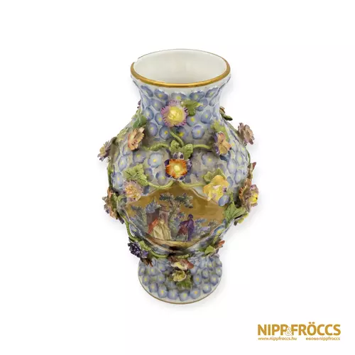 Ludwigsburg porcelán - Virágmintás váza