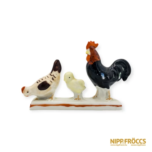 Porcelán, kerámia - Kakas, tyúkanyó, csibe