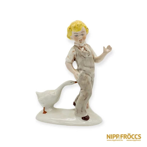 Lippelsdorf porcelán - Kisfiú libával