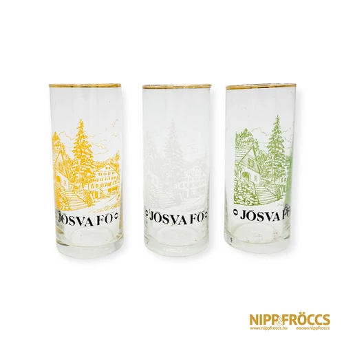 Porcelán, kerámia - Jósvafő üveg pohár 3 darab