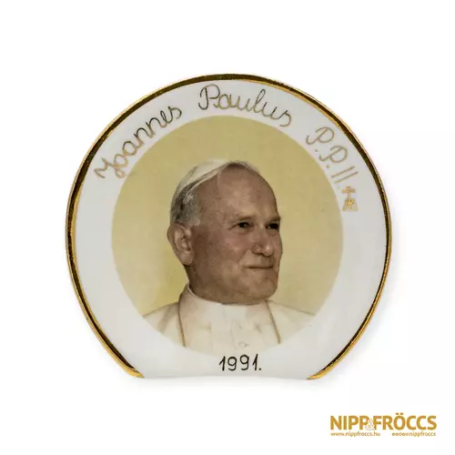 Aquincumi porcelán - II. János Pál pápa 1981 plakett