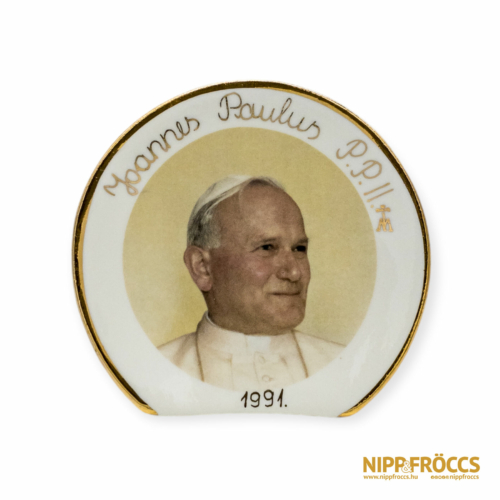 Aquincumi porcelán - II. János Pál pápa 1981 plakett