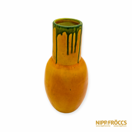 Porcelán, kerámia - Narancssárga-zöld váza